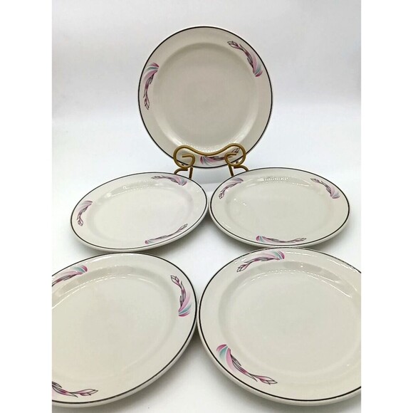 Vintage Alladdin Temp-Rite Better By Degrees Set Of Five Salad Plates - Picture 3 of 6